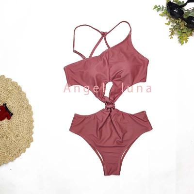 China 2022Angle Luna New Bottoms Breathable Pure Color Solid Color Bikini 3 Sets Sexy Fashion Mature Female for sale