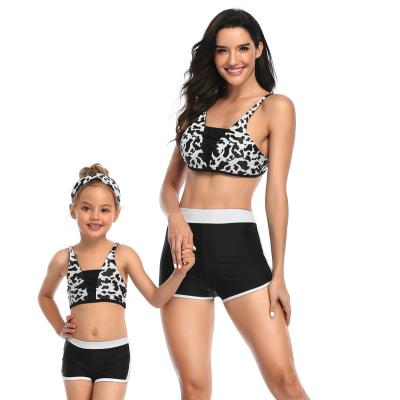 China Two-Piece Matching Mommy and Me Family Mom Girls Swimsuit Anti-UV Swimwear Print Bikini Set for sale