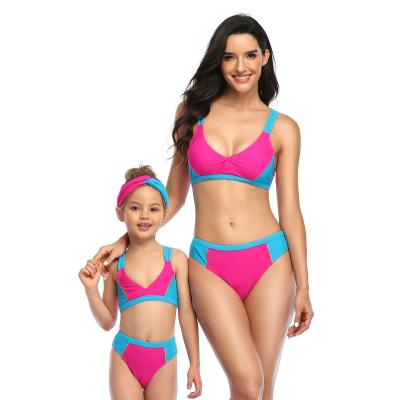 China New Arrivals Anti-UV Mom and Daughter Flower Printing Swimwear Family Matching Adult Children Bathing Swimwear for sale