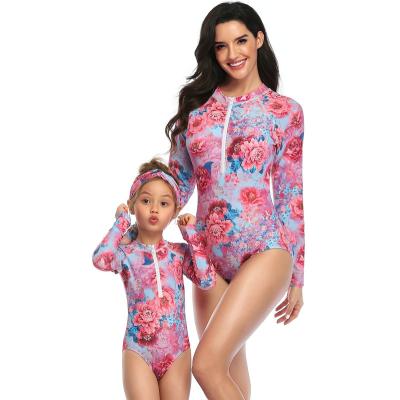 China Mommy and Me Anti-UV Family Beach Outfit Swimwear Mother Daughter Swimwear High Waist Bikini Look Mom Family High Match for sale