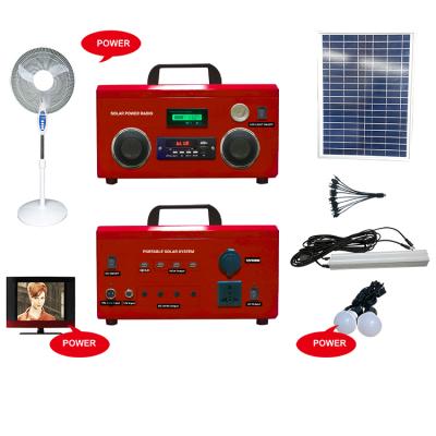 China MTO Home Rechargeable Solar Torch 300w Radio Inverter Lithium Battery Solar Power Generator for sale