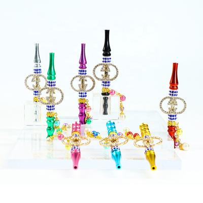 China New Design Fashion Style Removable Diamond Bling UKETA Metal Hookah Mouthpiece Tips Weed Holder Blunt Hose for sale