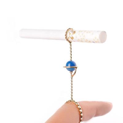 China UKETA Fashion Marble Design Accessories Women Jewelry Gift Cigarette Holder Smoking Ring for sale