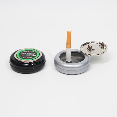 China With Custom Metal Cheap Pocket Cigarette Fire Extinguisher UKETA Mini Tin Can Portable Ashtray for sale