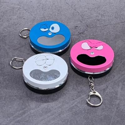 China UKETA Printing Windproof Custom Cigarette Round Funny Metal Portable Ashtray With Key Chain for sale