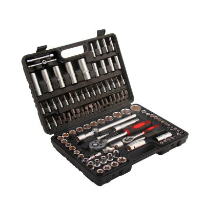 China Auto Repair 108 in 1 Socket Tool Car Repair Kit Ratchet Wrench Set 1/2 and 1/4 Dr. Socket Tool Kit for sale