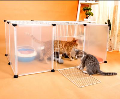 China Hot Selling Indoor Foldable Plastic Dog Stored China Factory DIY Goods Large Cat Fence Cage For Cats for sale