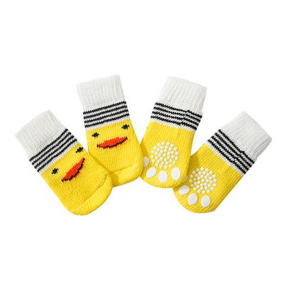 China Viable Wholesale 4pcs/set Packing Cute And Funny Design Dog Socks With Anti-slip Big Socks Bottom for sale