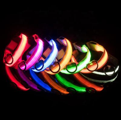 China Hot Selling USB Rechargeable LED Lights Luminous Light Up Pet Collar Dog Collar for sale