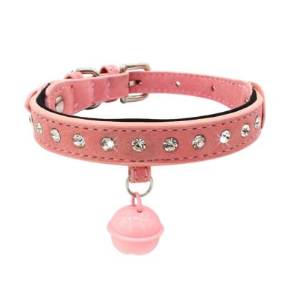 China Viable Shiny Rhinestone Bell Bell Hanging Pet Dog Collar for sale