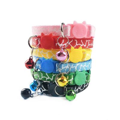 China Best Selling Multicolor Reflective Luxury Pet Collars Printing Cat Collar With Bell for sale