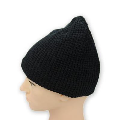 China JOINT Factory Wholesale Pineapple Knit Hat Customized Black Hat GRS Certified Recycled Polyester Beanie Hat for sale