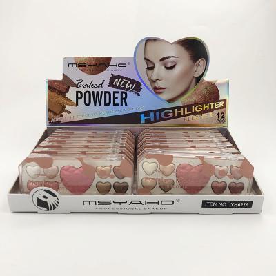 China NEW MSYAHO Highlighter Bar Waterproof Baking Palette, High Dye, Durable and Smooth Highlighter Bar Palette for sale