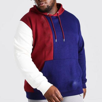 China Anti-pilling New Style Plus Size Color Block Custom Spliced ​​Mens Hoodies And Sweatshirts for sale