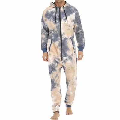 China Breathable Fashion Soft Sleep Use Pullover 2021 Long Sleeve Set Custom Tie Dye Pajamas For Man for sale