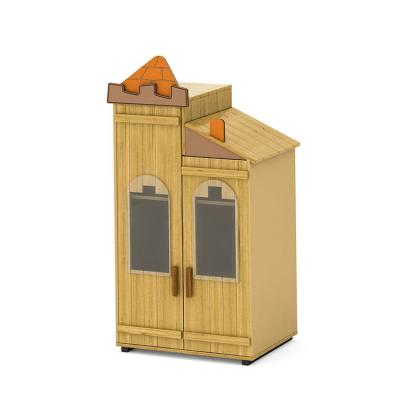 China EUROPEAN High Quality Outdoor Wooden Storage Cabinet Toy Locker Kids Double Door Wardrobe for sale