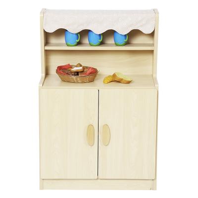 China Wood Play Toy Kitchen Set Children Pretend Play House Toys Simulation Kitchen Set Role Play Kitchen Cupboard Kids Furniture for sale