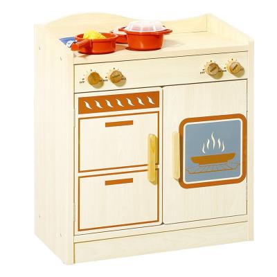 China 2022 Best Selling Funny Educational Toy Kitchen Role Playing Solid Wood Stove Toys Children Play Set for sale