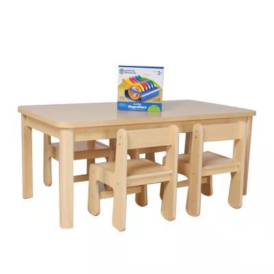 China Eco-friendly/solid wood multifunctional solid wood children's play/durable inexpensive kindergarten learning table and chair set for sale