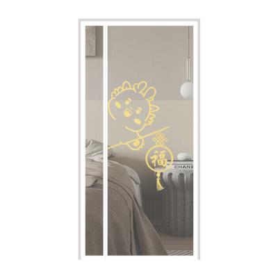 China Durable Magnetic anti-mosquito door curtain side opening cartoon pattern mesh door screen for sale