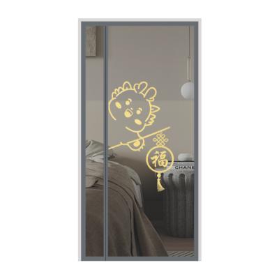 China Durable Magnetic anti-mosquito door curtain side opening silver grey mesh screen doors for sale