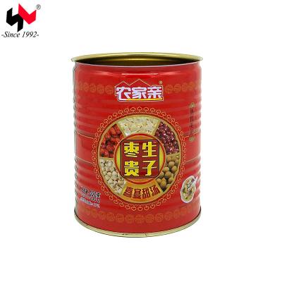 China Normal Open / Easy Open Chinese Wholesale Three Piece Food Metal Box For Food Packaging Canned Sweet Soup for sale