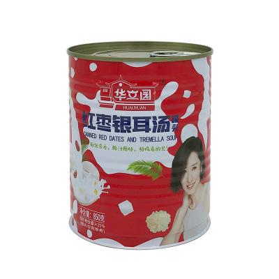 China Normal Open / Easy Open Empty Metal Food Tin Can With Lids For Food Packing Soup Syrup for sale