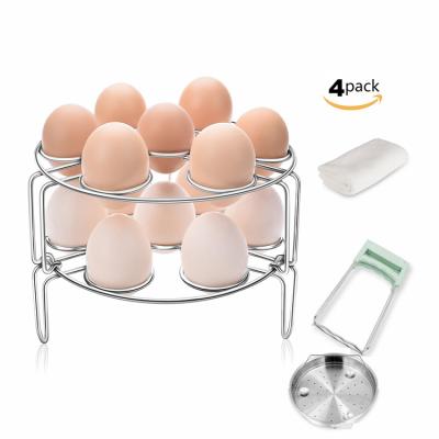 China Metal Steamer Basket Rack Set With Bowl PlateDish Clip Clamp Collapsible Egg Steamer 3 Packs for sale