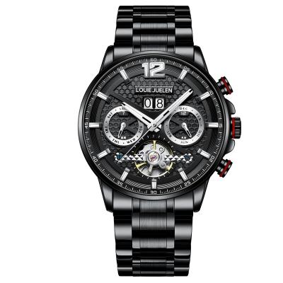 China Hot Selling Day/Date Multi-Function Automatic Sports Men's Skeleton Tourbillon Men's Automatic Wristwatch Watch With Custom Logo for sale