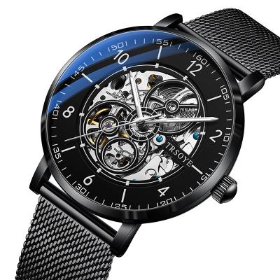 China Water Resistant Skeleton Design Automatic Watch For Men Luxury Waterproof Business Stainless Steel Mechanical Wrist Watch reloj de lujo for sale