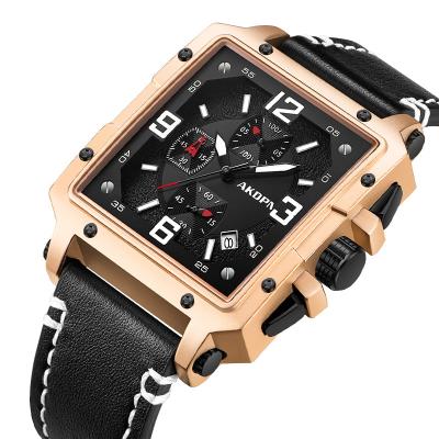 China 2022 Fashion Design Day/Date Unique Square Watch Multifunctional Logo Wrist Watch Unisex Customizable Heavy Duty Quartz Watch for sale