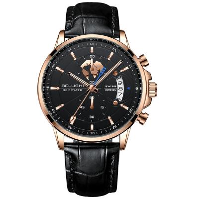 China Day/date factory outlet fashion luxury men's wristwatch automatic calendar quartz multifunctional watch Customizable LOGO Watch for sale