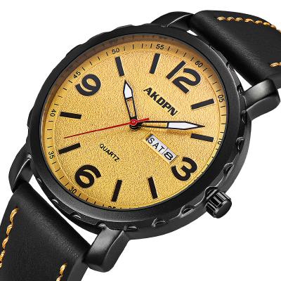 China Newest men's sports newest design day/date simple quartz watch fashion youth 10BAR wristwatch waterproof quartz watches for sale