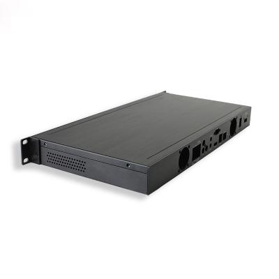 China 1u 482*44.5*280mm Rack Mount Enclosure Black Anodic Oxidation Industrial Electrical Case for sale