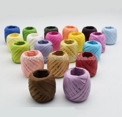 China Eco - Friendly Colored Natural Paper Raffia Crochet Wrapping Yarn for sale