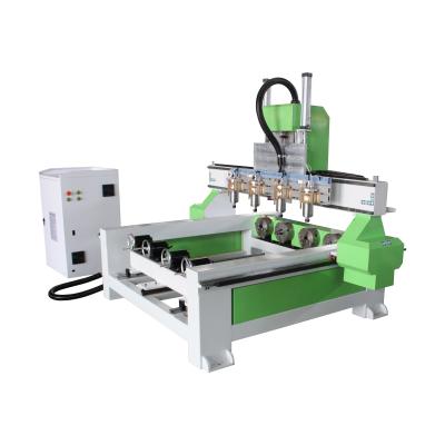 China Construction worksÂ   High Quality And Good Price 4 Axis CNC Router With Multi Heads For Plane And Cylinder Works LD-1325 for sale