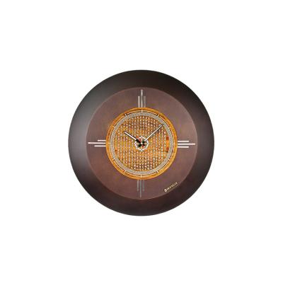 China Sutra Wood Pattern Heart Calendars Maker Selling Circular Shape Wooden Alarm Clock for sale