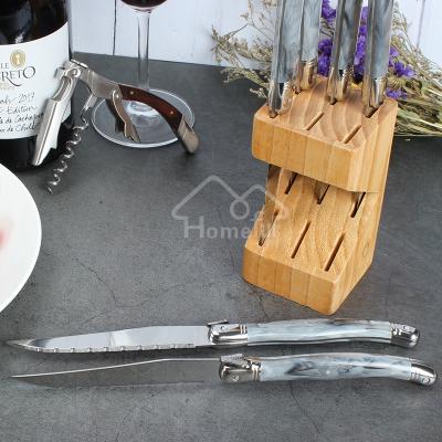 China Eco - Friendly Stainless Steel Steak Knife Set With Wooden Block for sale