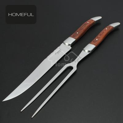 China Sustainable Stainless Steel Carving Knife With Kitchen Knife Fork for sale