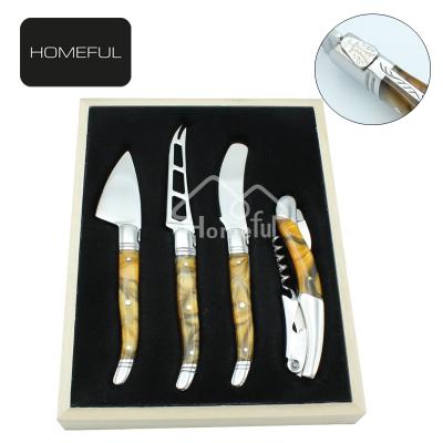 China Sustainable Multi-Use Cheese Knife Set Resin Handle With Corkscrew Knife for sale