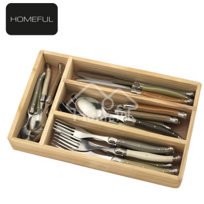 China Sustainable 24 Piece Stainless Steel Flatware Tool Laguiole Cutlery Sets for sale