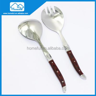 China Laguiole Cutlery Set Sustainable Luxury Olive Wooden Salad Spoon for sale