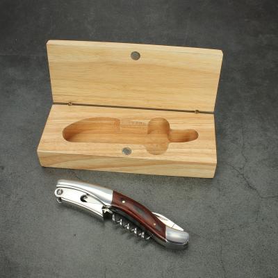 China Wine Viable Accessory High Quality Corkscrew Knife With Pakka Wood Handle In Wooden Box for sale