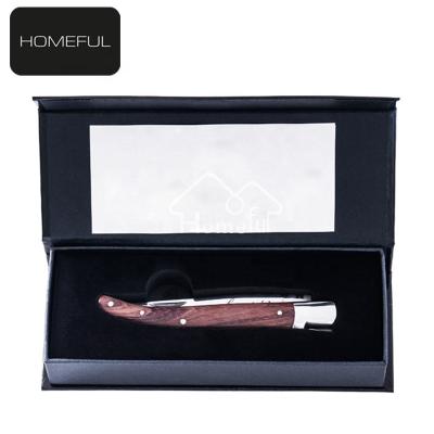 China Folding Hunting Knife Stainless Steel Laguiole Pocket Knife With Rosewood Handle for sale