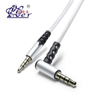 China Phone PCER 3.5mm Audio Stereo Cable Male To Male 90 Aux Audio Cable. Degree Head 3.5mm Rca Right Angle for sale