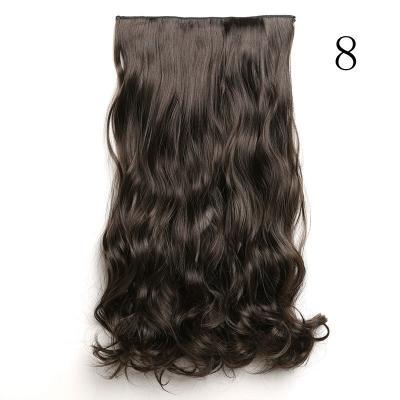 China Straight 24 Inch High Temperature Silky Synthetic Hair Extensions With 5 Clips One Piece Wig Hair Extension For Women for sale