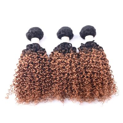 China 100% Peruvian Curly Hair T Color Ombre Curl Hair Extension Hair Weft Bundles for sale