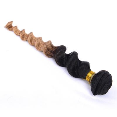 China Ombre Mink Weft Hair Loose Wave Hair Real Bundles Loose Wave Hair Perms for sale