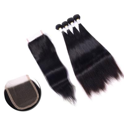 China Transparent Hair Hd Lace Closure Cuticle Aligned Straight And Frontal Hair Bundles With Lace Closure Pre Pluck Lace Closure Wigs Seller for sale