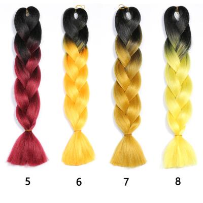 China x pressure braiding hair extension synthetic braiding hair ombre color LSBZ20003YK for sale